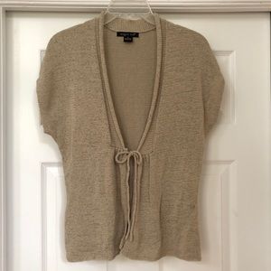 August Silk Tie-Front Knit Cardigan Sweater Vest